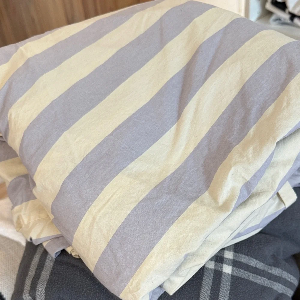 Striped Blue and White Duvet Cover - Classic Coastal Style